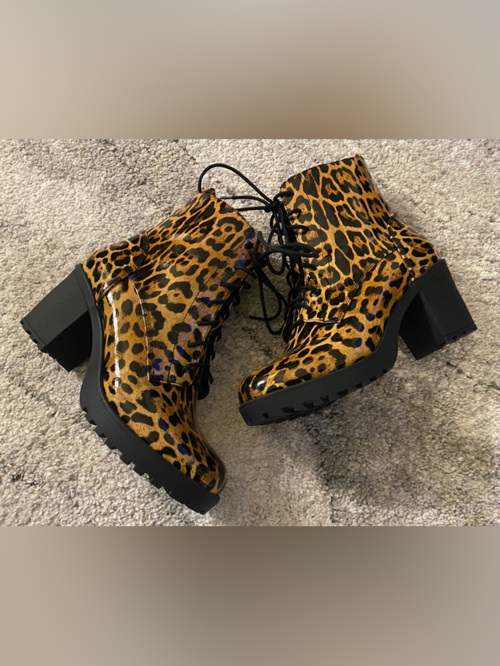 MIA Leopard Print Combat Boots Size 9.5 ๐ค๐ค - Picture 5 of 8